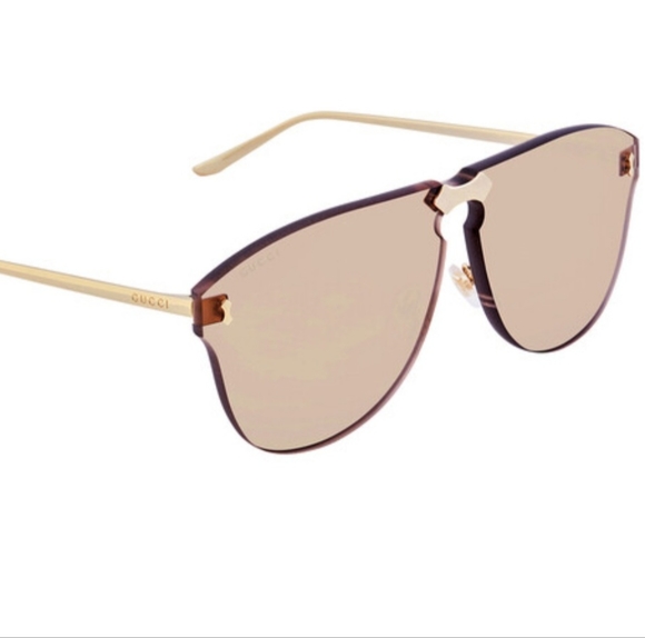 GUCCI Brown Rectangular Sunglasses